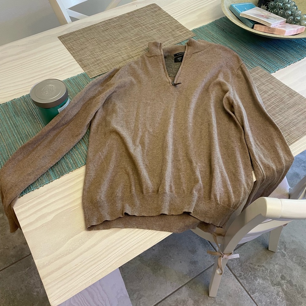 Beige quarter zip sweater